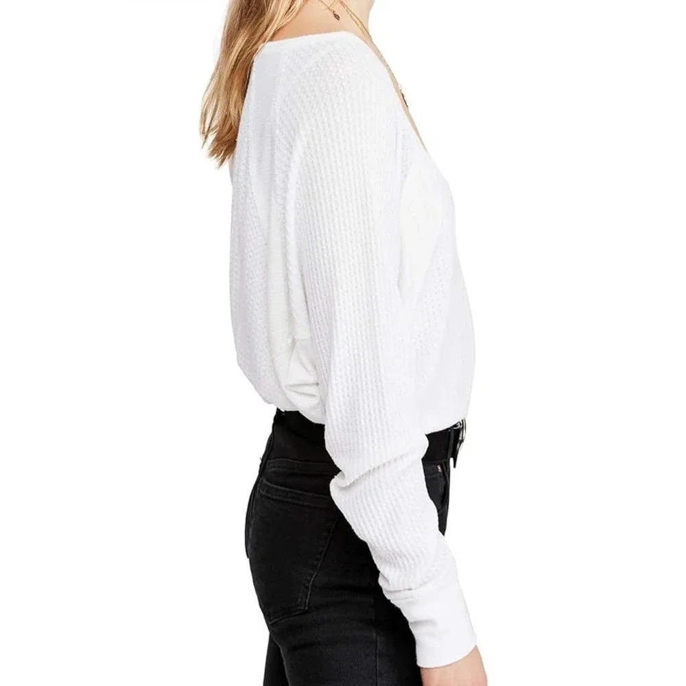 Free People Santa Clara Thermal Shirt White - Picture 3 of 11